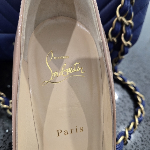 Christian Louboutin Nude Patent Leather Pumps - Picture 2 of 7